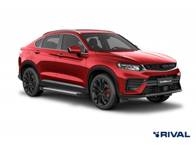 Порог-площадка "Bmw-Style" D180AL + комплект крепежа для Geely Tugella 2020-н.в. №D180AL.1907.1
