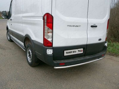 Порог с площадкой правый алюминиевый лист 42 мм ТСС для Ford Transit 2014-2021