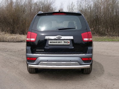 Защита заднего бампера овальная 75х42 мм для Kia Mohave № KIAMOH17-24