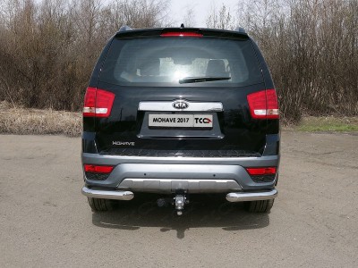 Защита задняя уголки 76 мм ТСС для Kia Mohave 2016-2020