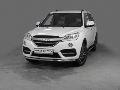 Защита переднего бампера 42 мм ТСС для Lifan X60 2016-2021