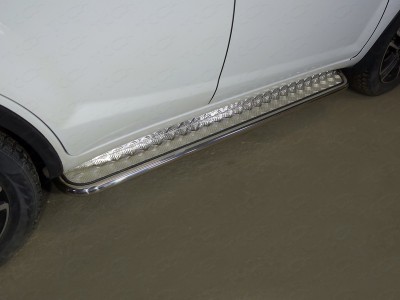 Пороги с площадкой алюминиевый лист 42 мм для Lifan X60 № LIFX6017-14