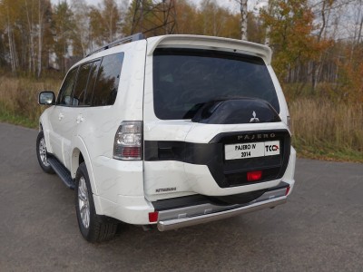 Защита заднего бампера овальная 75х42 мм для Mitsubishi Pajero 4 № MITPAJ414-11