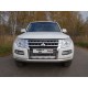 Защита передняя овальная 75х42 мм ТСС для Mitsubishi Pajero 4 2014-2021