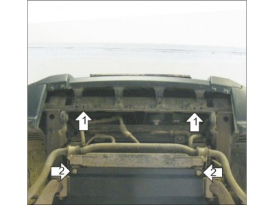Усиленная защита радиатора (2 мм, сталь) для Mitsubishi Pajero IV 2006-2012, 2012-2020