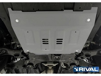 Защита картера + комплект крепежа Rival, Алюминий для Changan CS75 Plus, V-1.5, АКПП, 2023-н.в., бензин