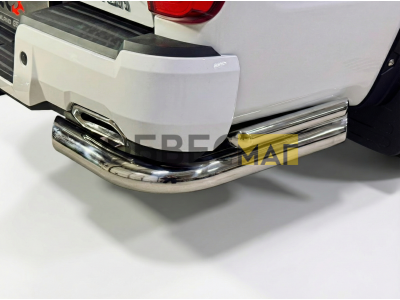 Защита задняя (уголки двойные) 76,1/42,4 мм для Foton Tunland G9 2.0 Diesel АКПП 4WD 2021-н.в.