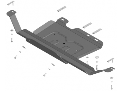 Усиленная защита раздаточной коробки (2 мм, сталь) для JAC T6 2019-н.в., Sollers ST6 2023-н.в. №78311