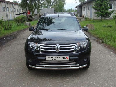 Защита передняя двойная 60/42 мм ТСС для Renault Duster 2011-2015