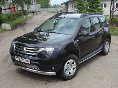 Защита передняя овальная длинная 75х42 мм для Renault Duster № RENDUST12-02