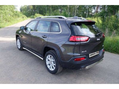 Защита заднего бампера овальная 75-42 мм для Jeep Cherokee № JEEPCHER14-11