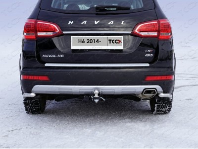 Защита задняя уголки 42 мм ТСС для Haval H6 2014-2020