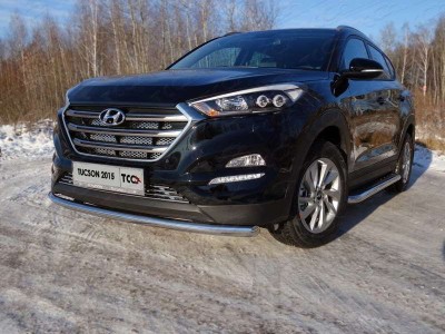 Защита переднего бампера 60 мм для Hyundai Tucson № HYUNTUC15-26