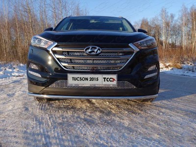 Защита переднего бампера 42 мм для Hyundai Tucson № HYUNTUC15-28
