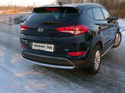 Защита заднего бампера 60 мм ТСС для Hyundai Tucson 2015-2018