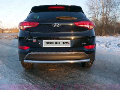 Защита заднего бампера 60 мм для Hyundai Tucson № HYUNTUC15-33