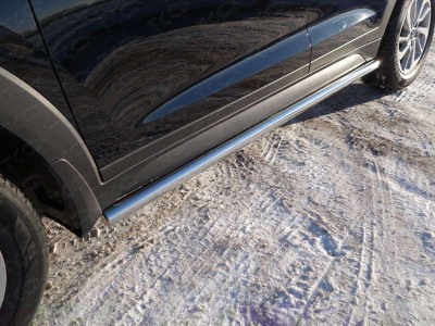 Пороги труба 60 мм для Hyundai Tucson № HYUNTUC15-08