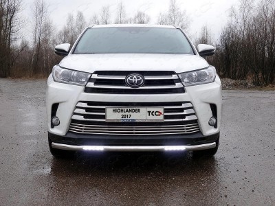 Защита переднего бампера с ДХО 60 мм для Toyota Highlander № TOYHIGHL17-29