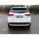 Защита заднего бампера овальная 75х42 мм ТСС для Toyota Highlander 2017-2020