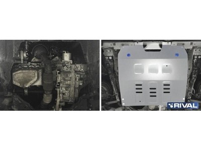 Защита картера + комплект крепежа, RIVAL, Алюминий для Changan CS85 2023-н.в.