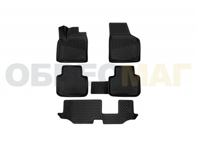 Коврики 3D в салон Element полиуретан 5 штук на Geely Atlas/Volkswagen Teramont № ELEMENT3D5158210k