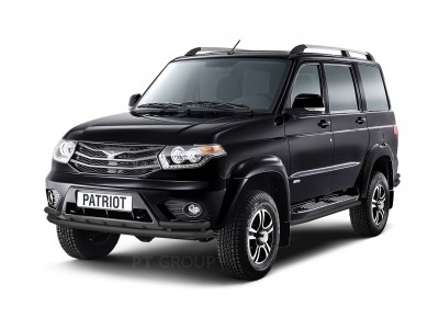 Защита порогов окантовка d=51 мм ШАГРЕНЬ (ППК) для UAZ Patriot 2014-н.в.