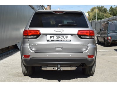 Фаркоп с нержавеющей накладкой для Jeep Grand Cherokee IV WK2 2014-2021 съемное крепление шара под американский квадрат