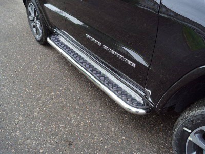 Пороги с площадкой 60,3 мм для Jeep Grand Cherokee IV Рестайлинг 2013 – 2022 GRCHER17-21
