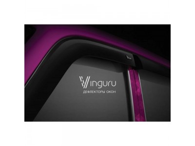 Дефлекторы окон Vinguru 4 штуки на хетчбек для Kia Rio X-line 2017-2020