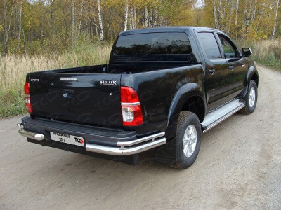 Защита задняя двойные уголки 76-42 мм для Toyota Hilux № TOYHILUX12-03