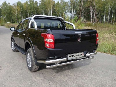 Защита задняя центральная 76 мм (без заднего бампера) ТСС для Fiat Fullback 2016-2021