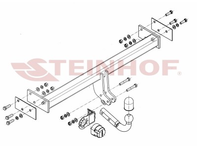 Фаркоп для Ford Maverick 1993-2000, Nissan Terrano 1993-2006 условно-съемное крепление шара №N-092