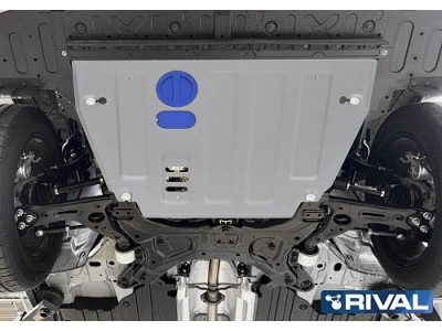 Защита картера и КПП + комплект крепежа Rival, Алюминий для GAC GS5 2018-н.в., 1.5, АКПП, FWD