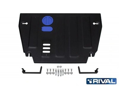 Защита картера и КПП + комплект крепежа Rival, Сталь для GAC GS5 2018-н.в., 1.5, АКПП, FWD. №111.3401.1