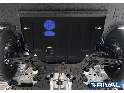 Защита картера и КПП + комплект крепежа Rival, Сталь для GAC GS5 2018-н.в., 1.5, АКПП, FWD.