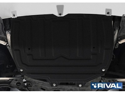 Защита картера + КПП + комплект крепежа, Rival, Сталь,  для Chery Tiggo 4 2019-н.в., V - 1.5; 2.0/Chery Tiggo 7 2019-2020, V - 1.5; 2.0/Chery Tiggo 7 Pro 2