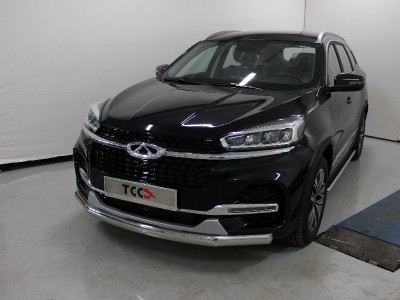 Защита передняя овальная 75х42 мм для Chery Tiggo 8 № CHERTIG820-17