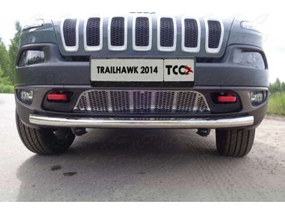 Защита переднего бампера 60 мм для Jeep Cherokee Trailhawk № JEEPCHERTRAIL14-02