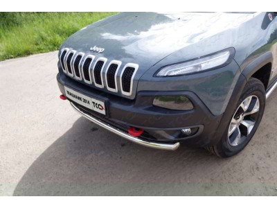 Защита переднего бампера 60 мм ТСС для Jeep Cherokee Trailhawk 2014-2021