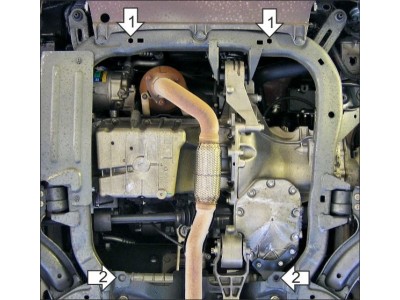 Усиленная защита картера двигателя, КПП (2 мм, сталь) для Opel Meriva 2003-2010, Opel Corsa C хетчбек 2000-2006, Opel Combo 2001-2012