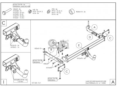 ТСУ Фаркоп оцинкованный Galia шар A для Land Rover Range Rover № R050A
