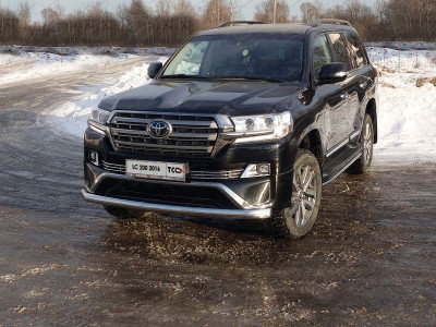 Защита передняя овальная длинная 75х42 мм для Toyota Land Cruiser 200 Executive № TOYLC200EX16-07