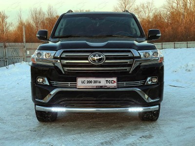 Защита переднего бампера с ДХО 76 мм для Toyota Land Cruiser 200 Executive № TOYLC200EX16-11