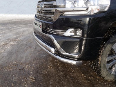Защита передняя двойная 76-75 мм ТСС для Toyota Land Cruiser 200 Executive 2016-2021