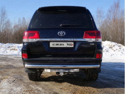 Защита заднего бампера овальная 75х42 мм для Toyota Land Cruiser 200 Executive № TOYLC200EX16-26