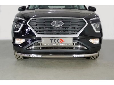 Защита передняя нижняя (с ДХО) 60,3 мм для Hyundai Creta II 2021 – н.в. HYUNCRE21-13