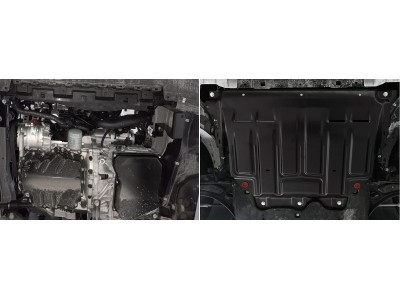 Защита картера + КПП (сталь) + комплект крепежа Jetta VS7 2023-н.в. (V - 1.4, АКПП/МКПП, передний)