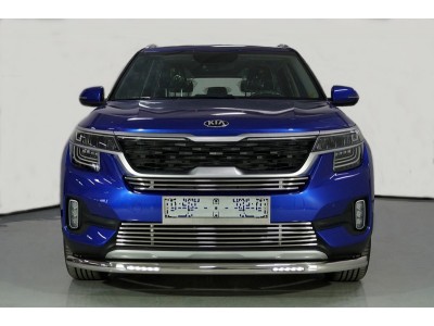 Защита переднего бампера с ДХО 60 мм для Kia Seltos № KIASELT20-24