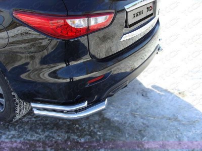 Защита задняя двойные уголки 76-42 мм ТСС для Infiniti JX35/QX60 2012-2016