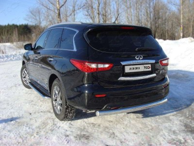 Защита заднего бампера овальная 75х42 мм для Infiniti JX35/QX60 № INFJX3513-13